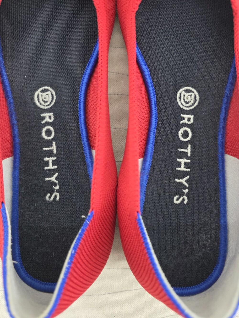 Rothys Womens The Flat Red Knit Washable Slip On Ballet Flats Shoes Size 10.5 - Picture 8 of 14